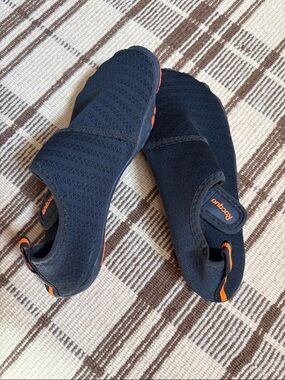 Kids Navy and Orange Water Shoes — Slip-On Aquatic Shoes